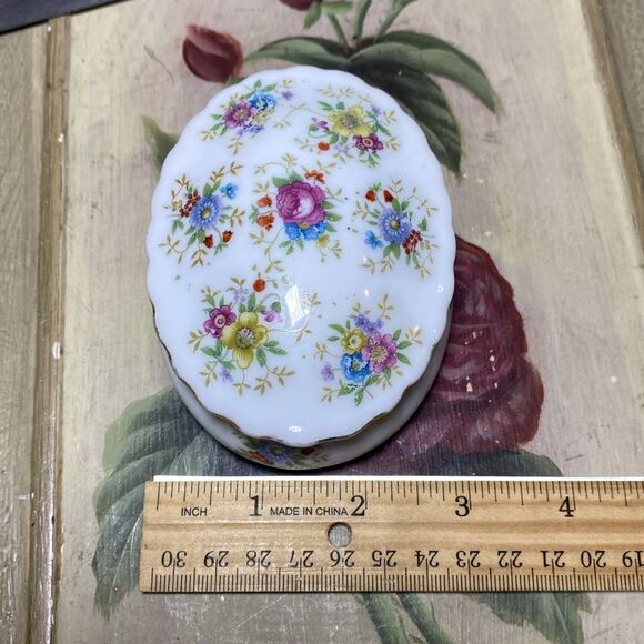 Vintage Floral Porcelain Trinket Dish Made in Japan - Picture 8 of 9